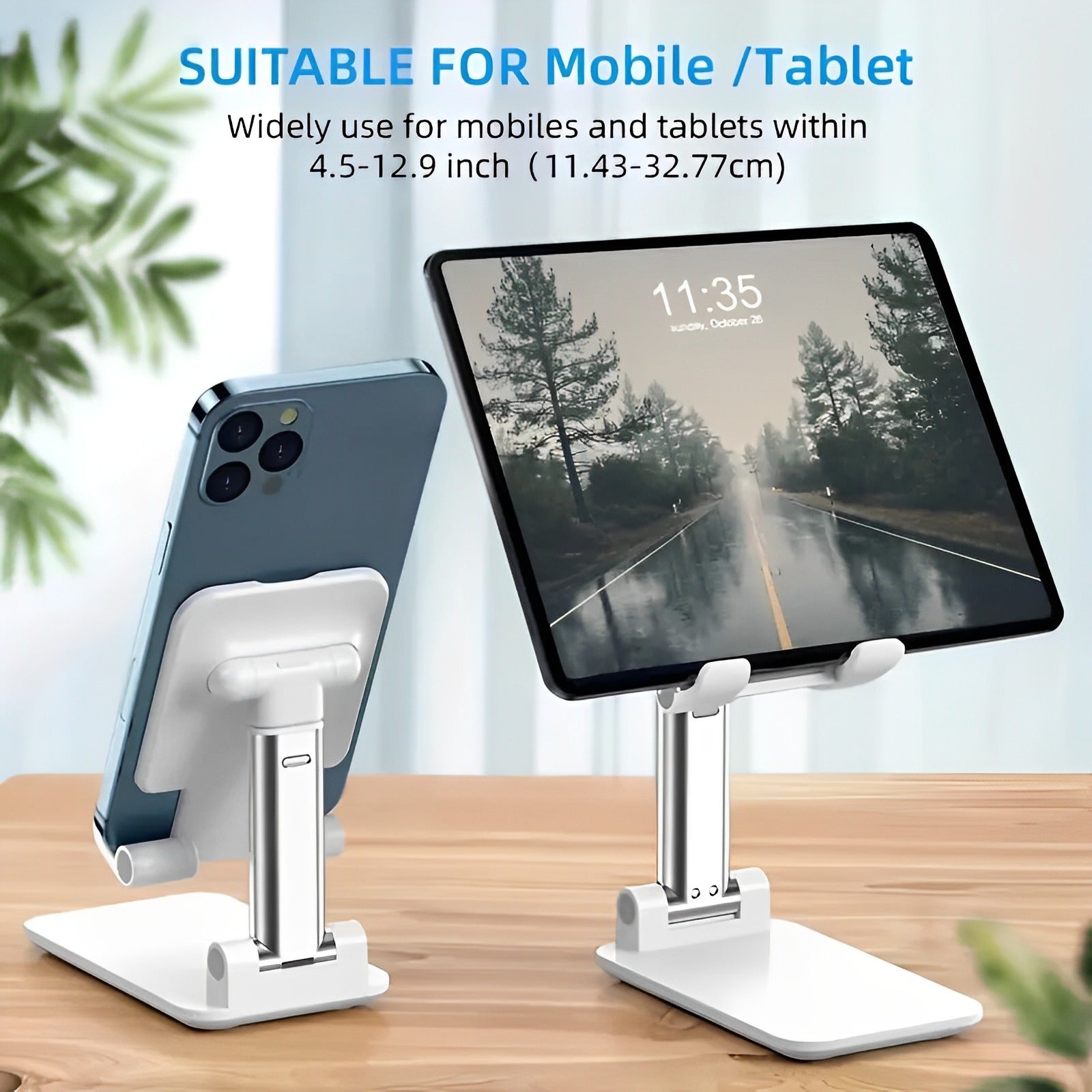 Foldable & Adjustable Mobile Phone and Tablet Stand |